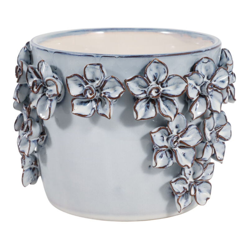 6" Floral Applique Planter image number 2