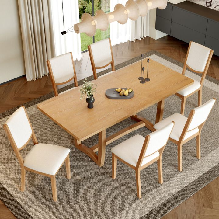 Toktes 7‑Piece Extendable Transitional Dining Set