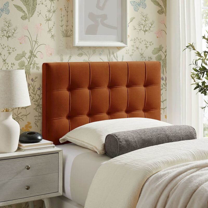 Lily Stain-Resistant Performance Velvet Twin Size Headboard image number 6