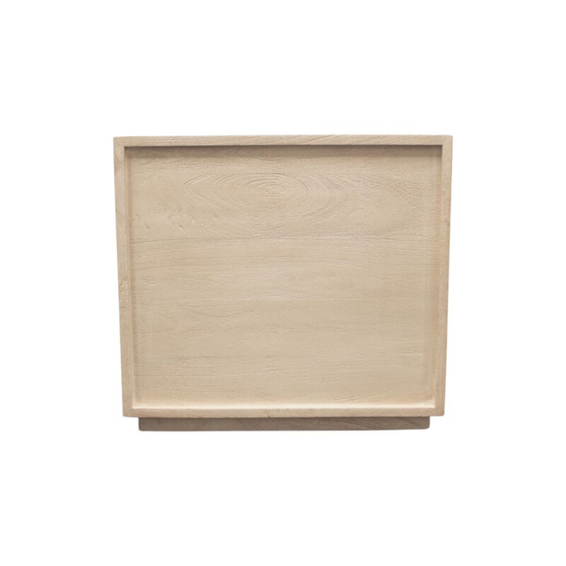 HomeRoots 24" Natural Solid Wood Ribbed Texture One Drawer Nightstand image number 3