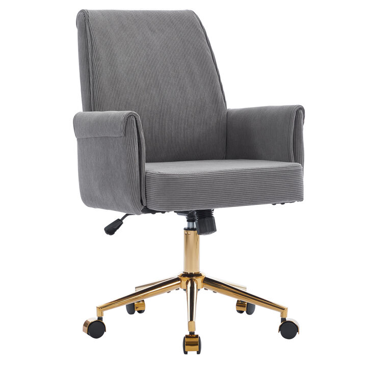 GOODSILO Ergonomic Mid-Back Liftable Office Chair with Comfortable S-Shape Backrest Support for Working and Studying