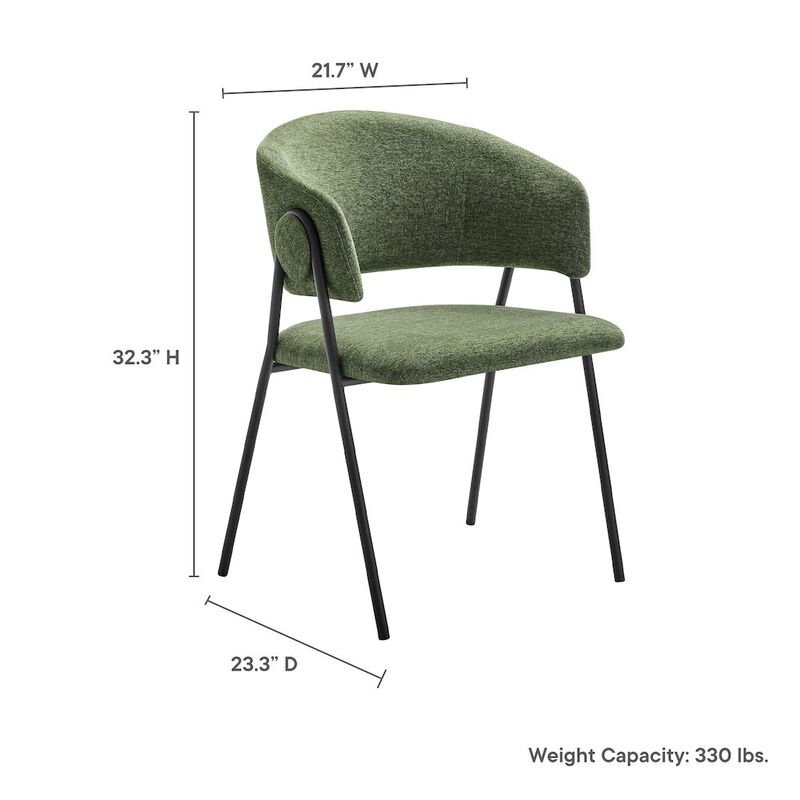 Nella Upholstered Heathered Chenille Dining Chairs Set of 2 image number 1