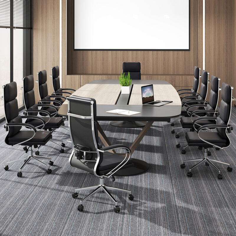 Ergonomic Leather Desk Chair with Adjustable Height and Rocking Function image number 6