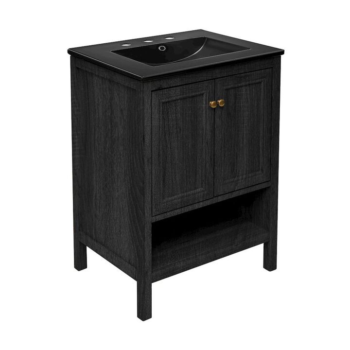 24" Freestanding Bathroom Vanity with 3-Hole Widespread Sink Top