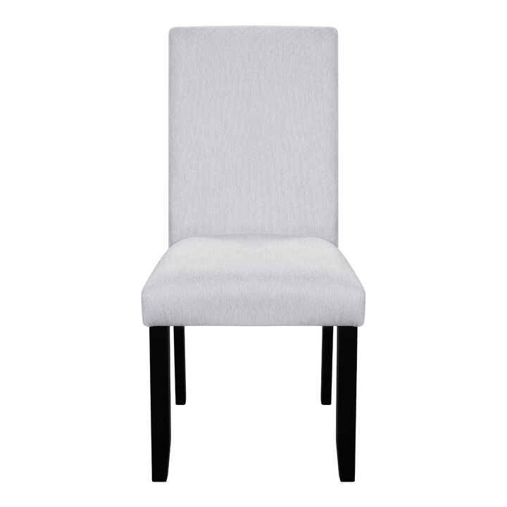 Whisen 4-Piece 23inch Upholstered Dining Chairs, Solid Rubber Wood Linen Mid-Century Modern for Kitchen Dining Room