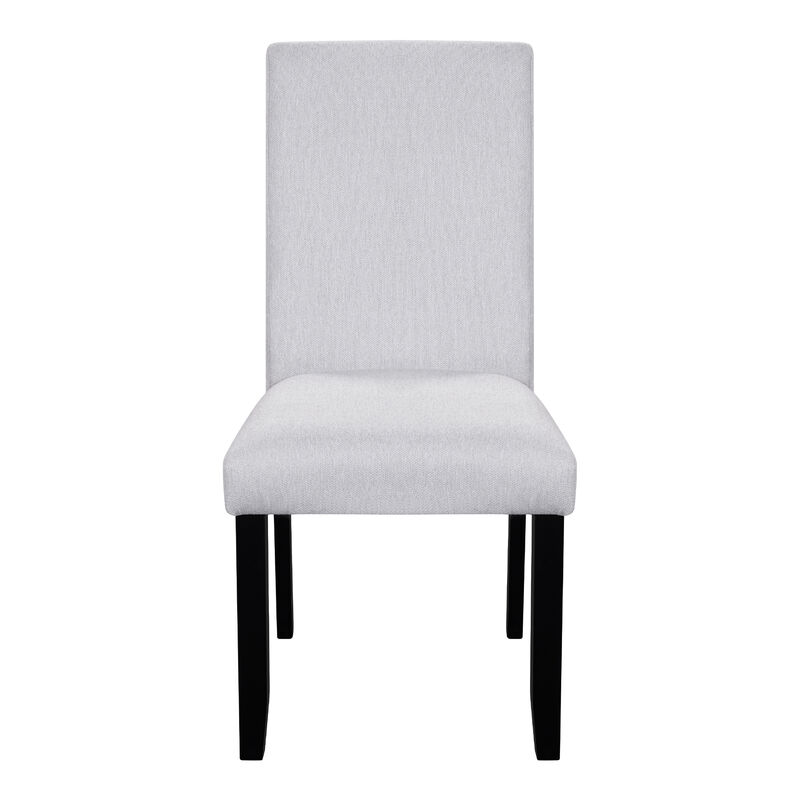 Whisen 4-Piece 23inch Upholstered Dining Chairs, Solid Rubber Wood Linen Mid-Century Modern for Kitchen Dining Room image number 0