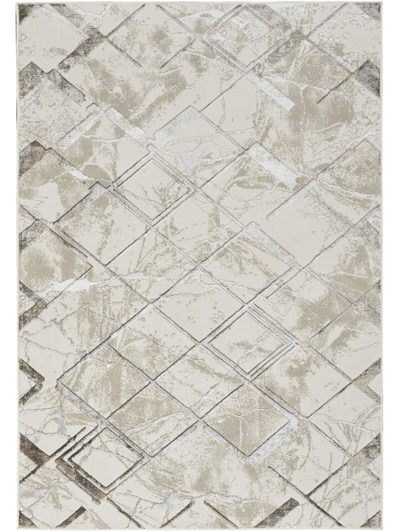 Glitz GLZ02 Ivory/Gray 3'11" x 5'11" Rug