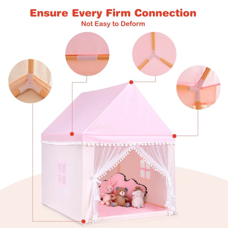 Kids Playhouse Tent &ndash; Large Fairy Castle Tent with Mat for Fun Playtime