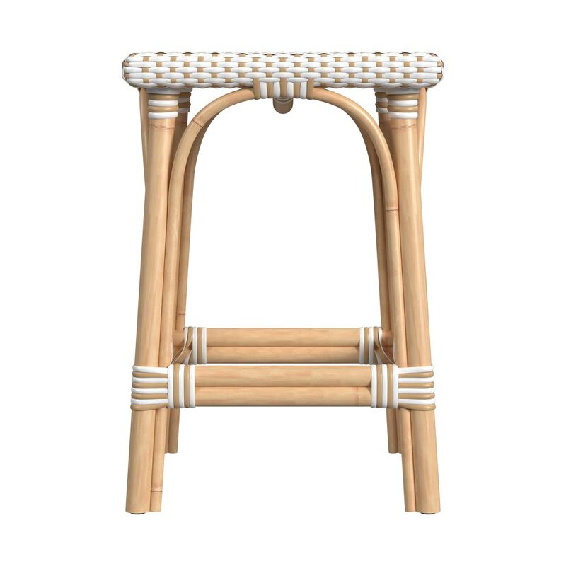 Butler Specialty Riviera Rattan Square 24H Counter Stool, Tan