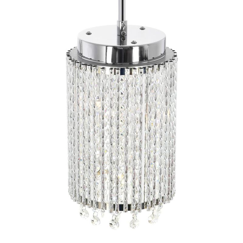 Claire 2 Light Drum Shade Mini Pendant With Chrome Finish