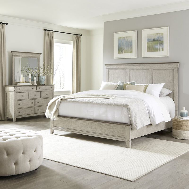 Liberty Furniture Queen Panel Bed, Dresser & Mirror in Poplar Solids w/ Pine & Alder Veneers image number 1