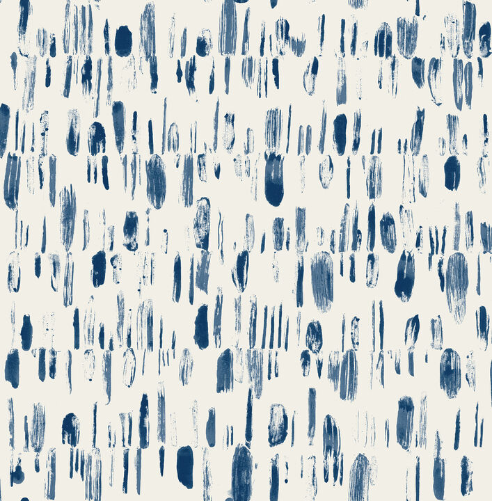 Dwell Navy Brushstrokes Wallpaper