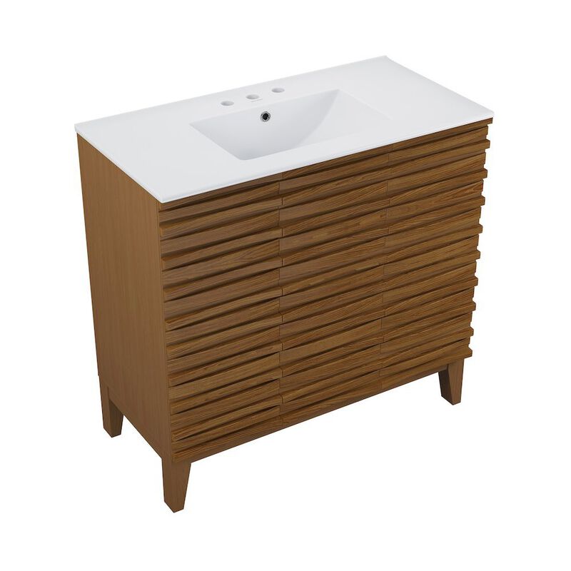 Swiss Madison Cascade 36 in. Bathroom Vanity with 3-Hole Ceramic Sink Top image number 1