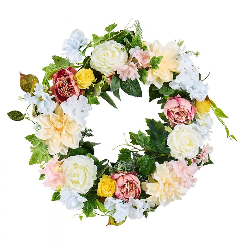 Faux Eucalyptus Wreath for Entryway or Living Room, All-Season Accent