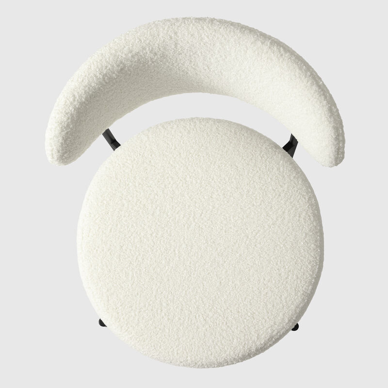 WestinTrends Mid-Century Modern Upholstered Sherpa Round Dining Chairs (Set of 4)