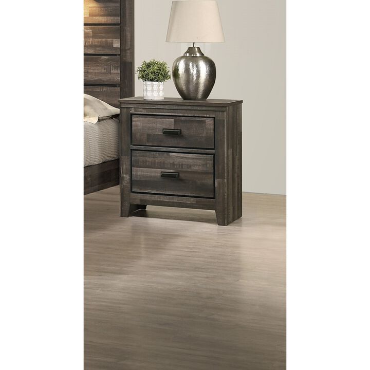 Streamdale Contemporary Nightstand in Brown Mix Finish with 2 Drawers