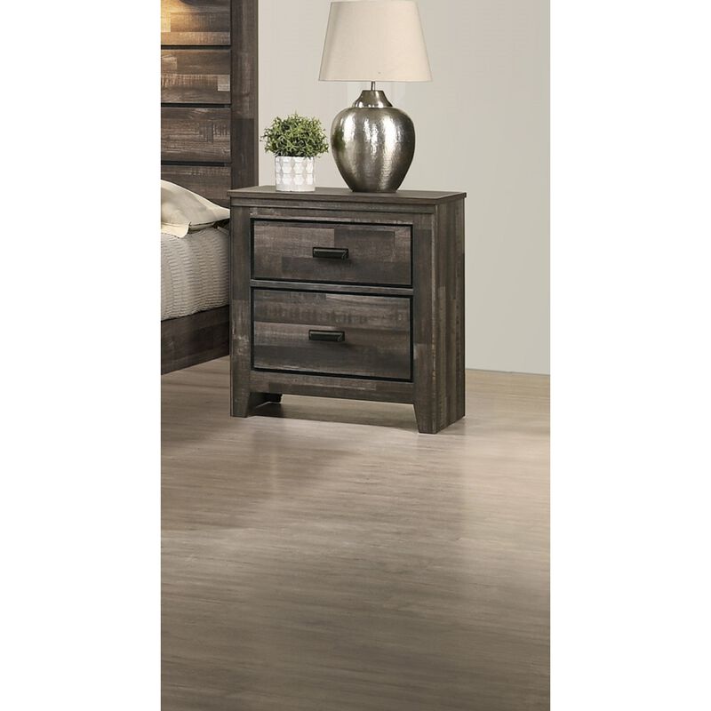 Streamdale Contemporary Nightstand in Brown Mix Finish with 2 Drawers image number 1
