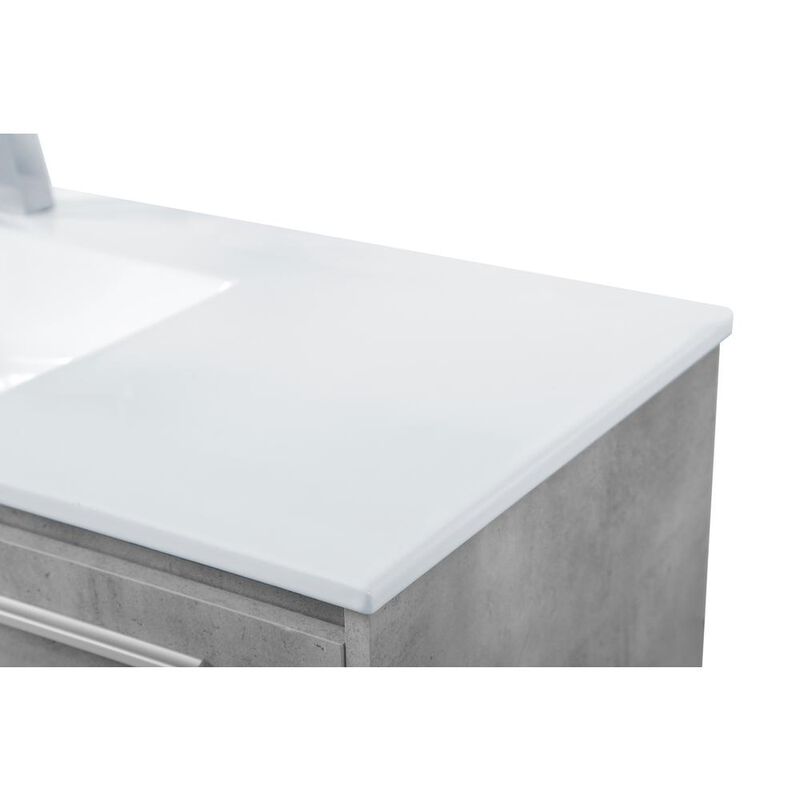 Elegant Kitchen and Bath 48 inch  Single Bathroom Floating Vanity in Concrete Grey
