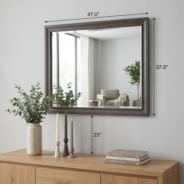 HomeRoots 37" Gray Wood Framed Accent Mirror