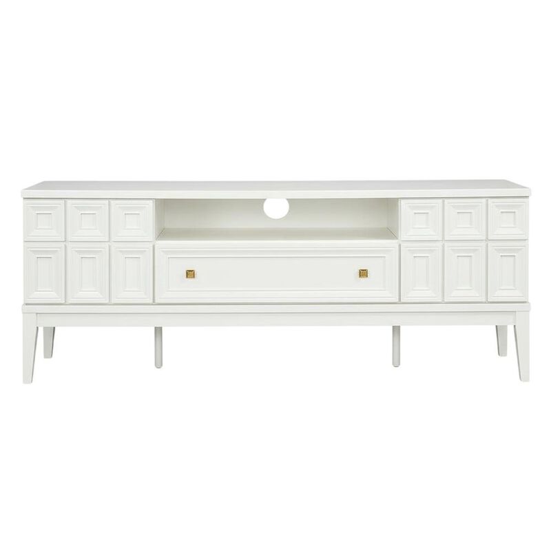 Black TV Stand with Engineered Wood Construction for Living Room Storage image number 1