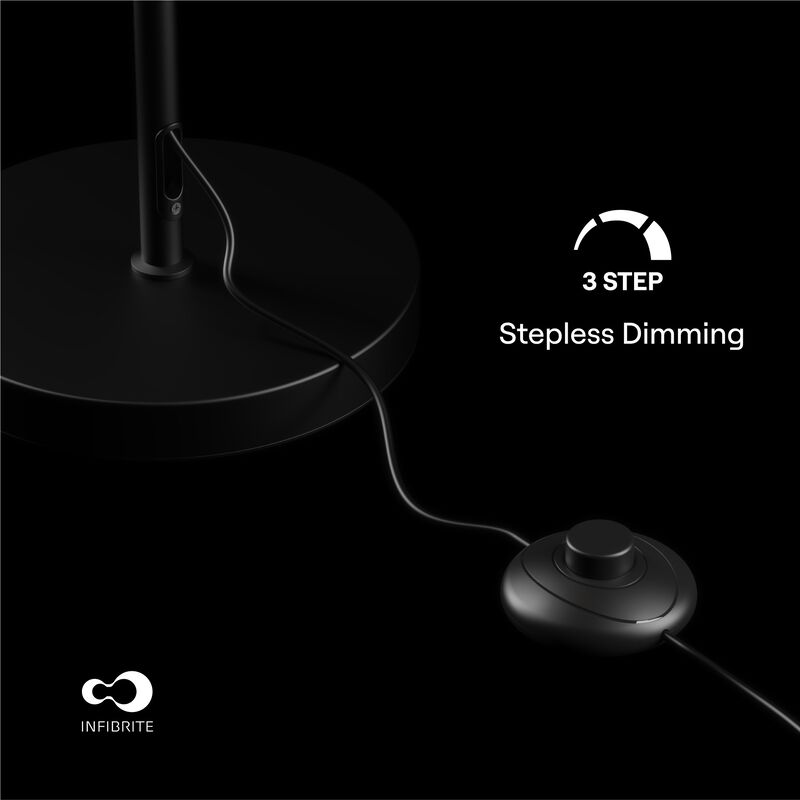 Spiral 24W LED Floor Lamp 59 in. - 3000K Warm White - Stepless Dimming in Matte Black