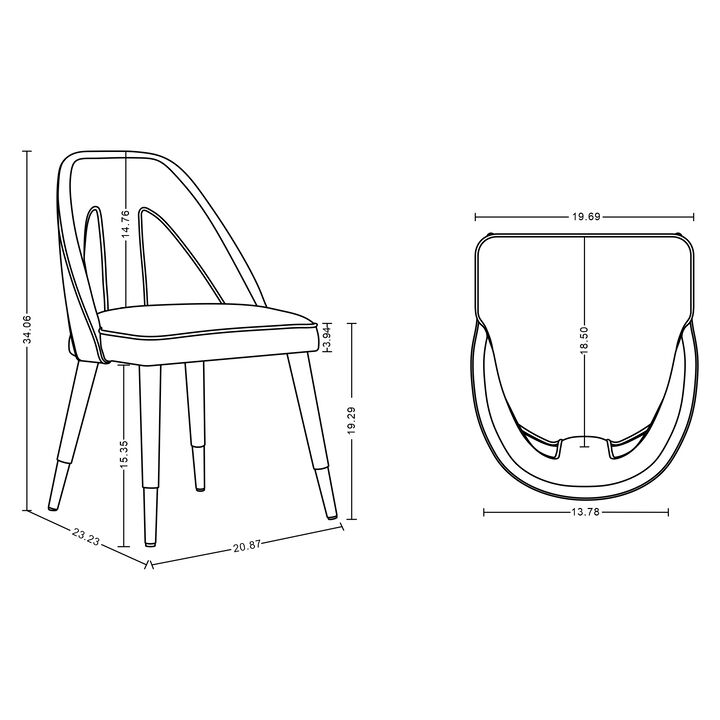 Neda Gray Dining Chair (Set of 2)