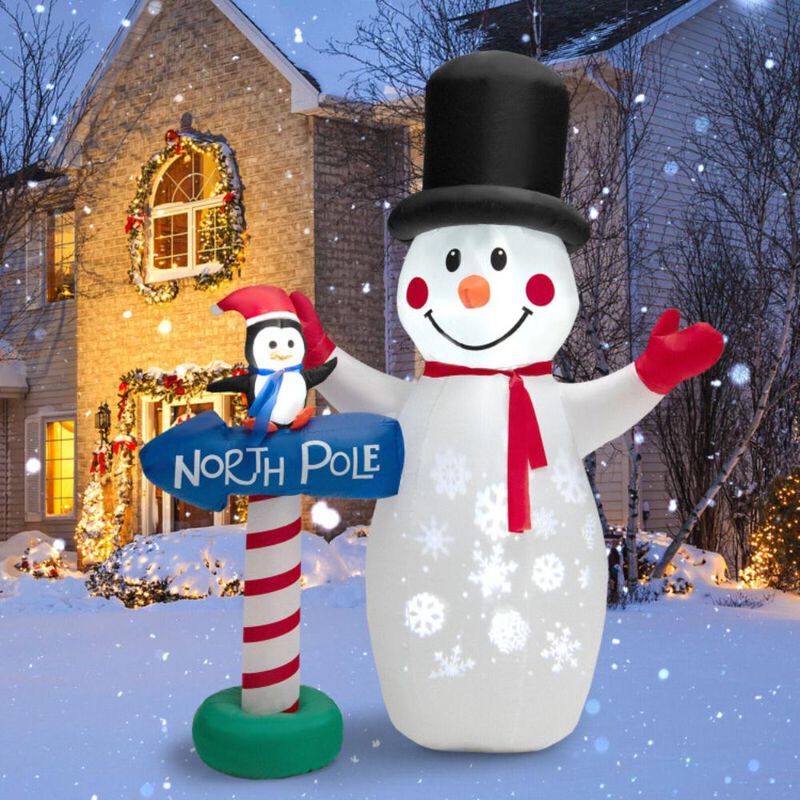 Hivvago Inflatable Christmas Decoration with Built-in Snowflake Projector