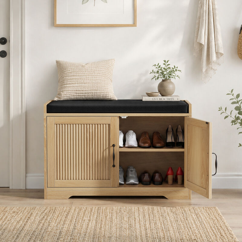 Dempal entryway shoe storage bench image number 8