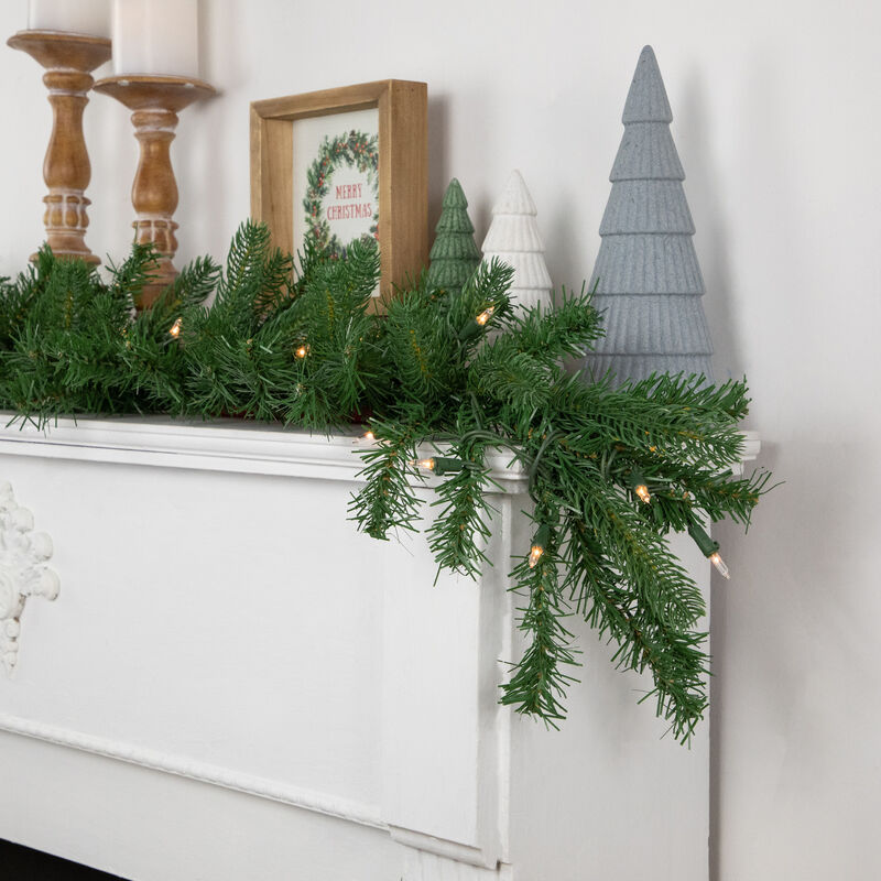 9' x 10" Pre-Lit Sierra Noble Fir Artificial Christmas Garland  Clear Lights image number 2