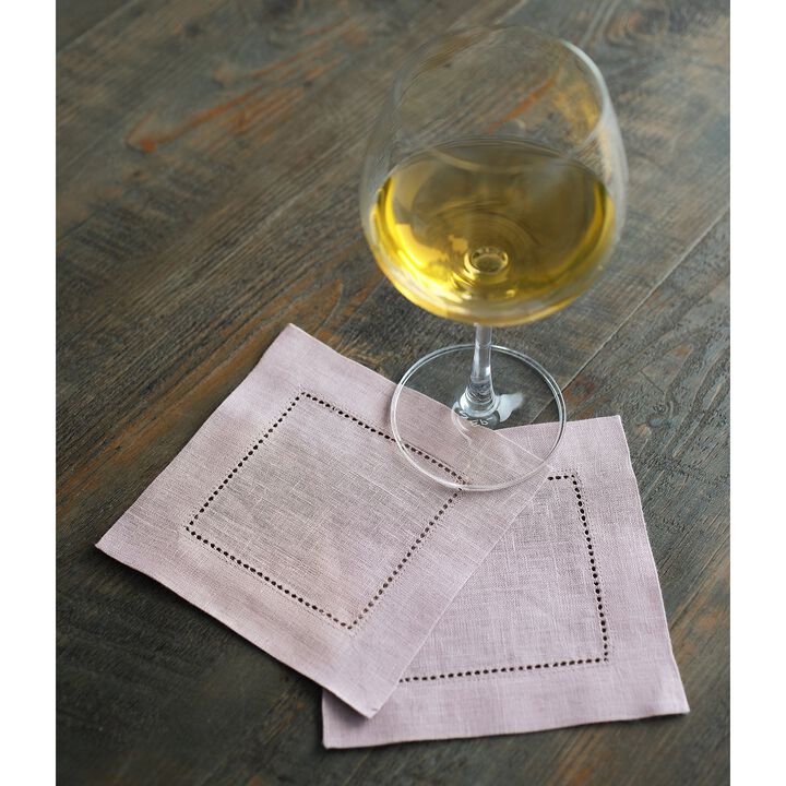 Linen Cocktail Napkins - Classic Hemstitch