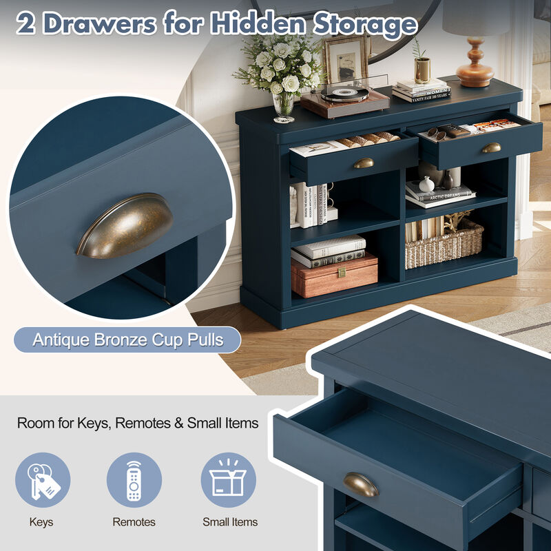Hegrer 2 Drawers and Open Storage Shelves  Console Table image number 5