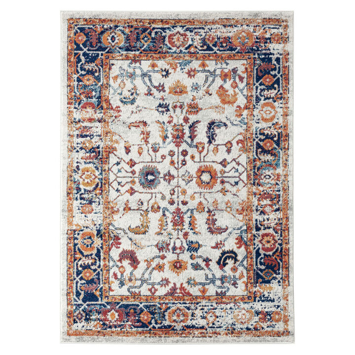 HomeRoots Floral Power Loom Area Rug
