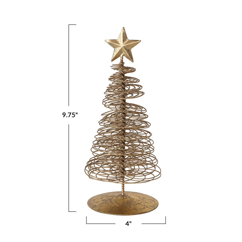 Gold Wire Christmas Tree with Star Topper image number 1