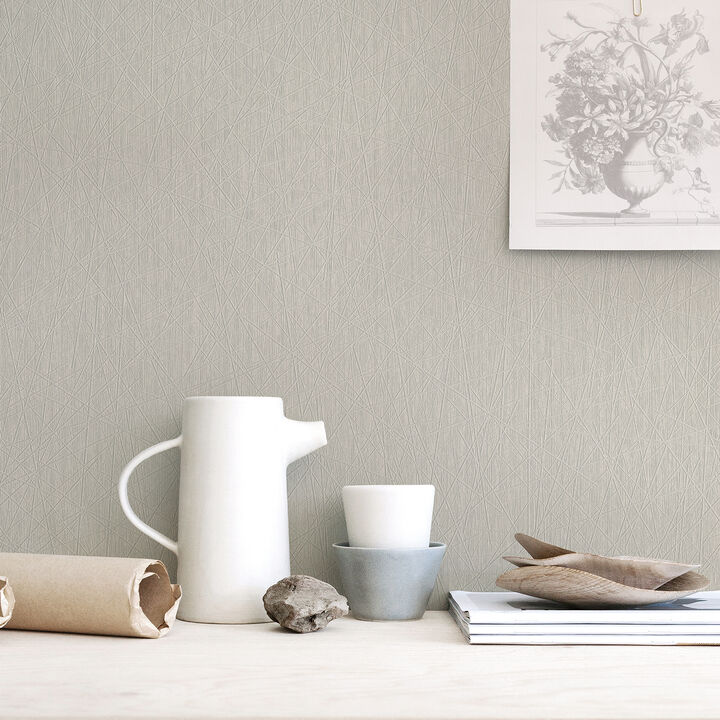Allover Stix Silver Geometric Wallpaper