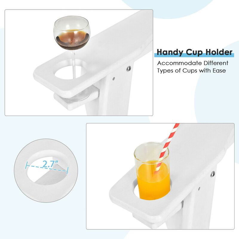 Outdoor Adirondack Chair with Built-in Cup Holder for Backyard Porch image number 6
