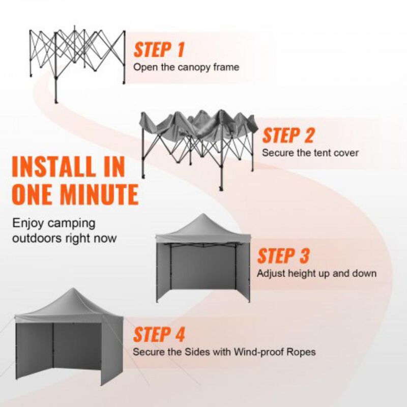 Waterproof Pop Up Tent with Removable Walls and Wheels for Outdoor Gatherings