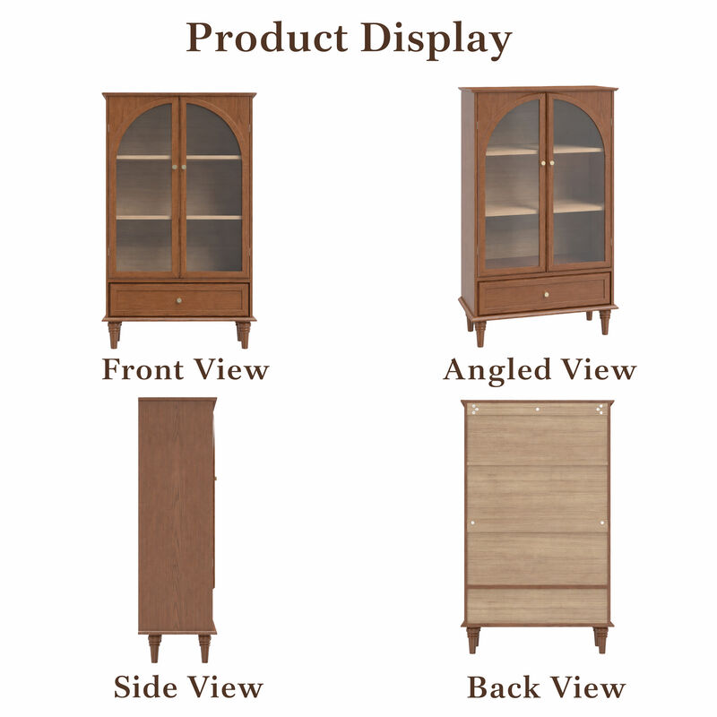 Swulu Arched Glass Accent Cabinet image number 6