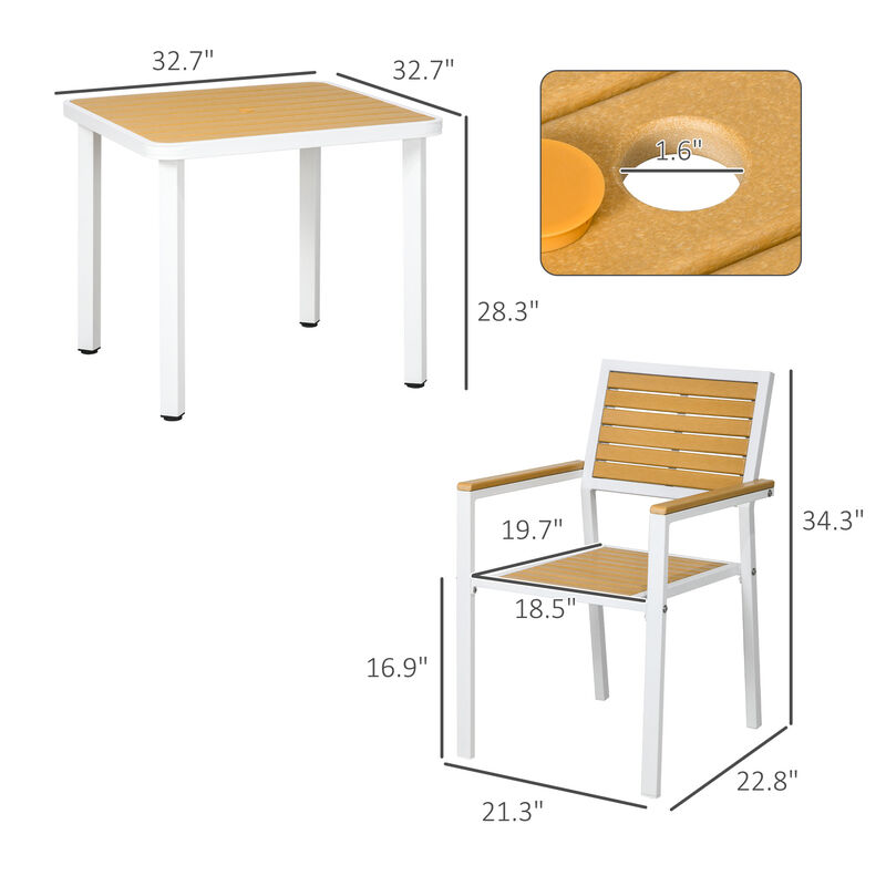 Hivvago 5-Piece Patio Dining Set with Umbrella Hole image number 2