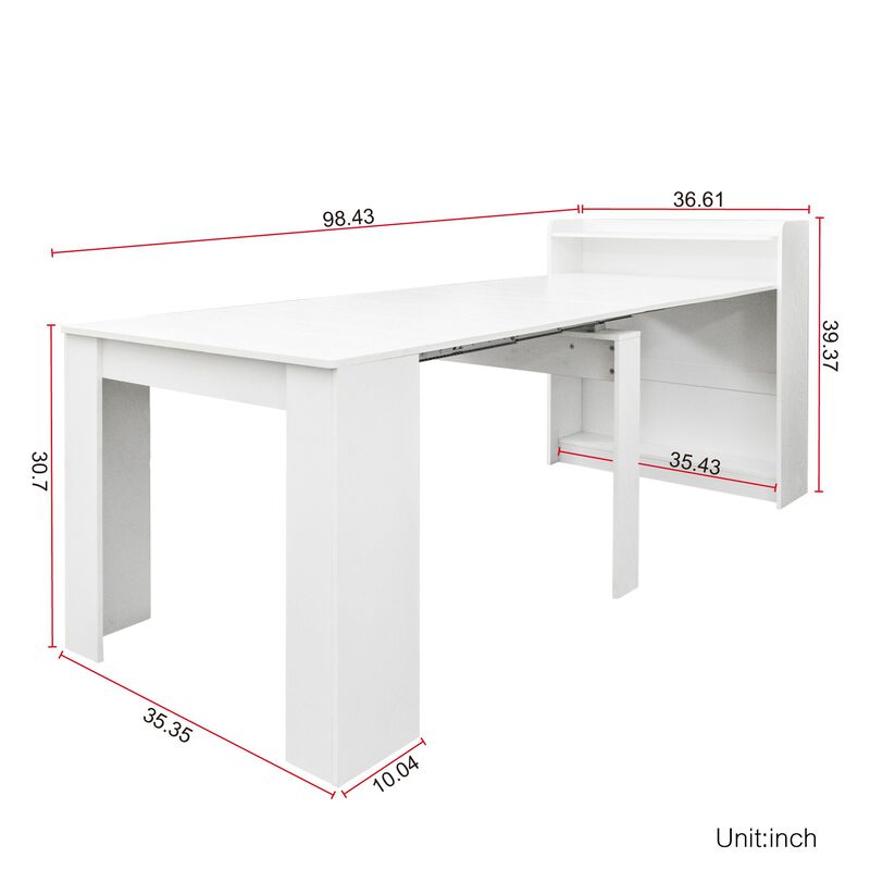 Clihome Modern Extendable Dining Table with Storage