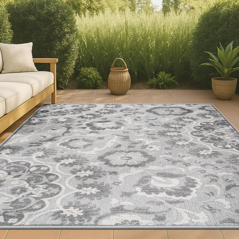 Lucena Modern Medallion High-Low Indoor/Outdoor Area Rug