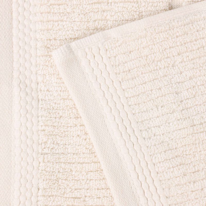 Solid Ribbed Viscose Cotton Blend Towel Set for Everyday Use image number 4