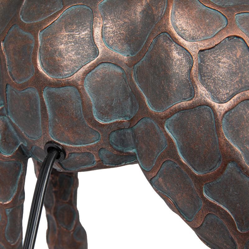 Giraffe Table Lamp with Linen Shade, Bronze Finish image number 7