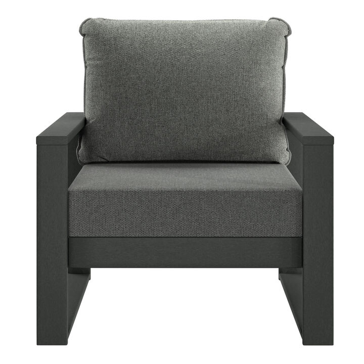 WestinTrends Outdoor Modern HDPE Patio Club Chair with Waterproof Deep Seat Cushions