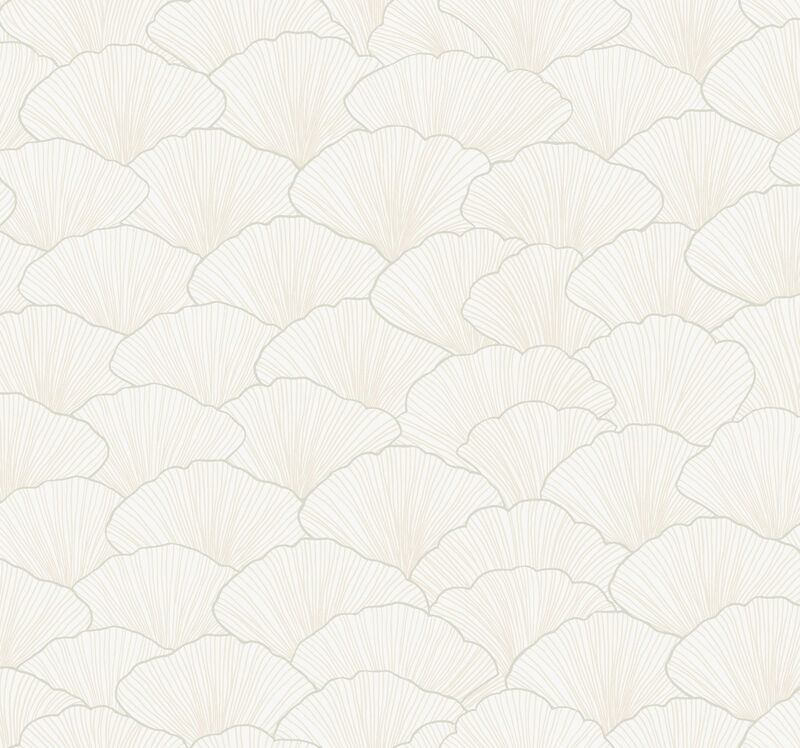 Luminous Ginkgo White & Cream Wallpaper image number 0