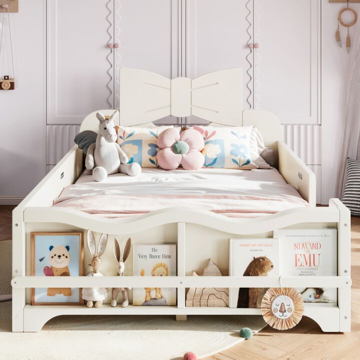 Cugwob Bowknot‑Cutout Kids Low Platform Bed