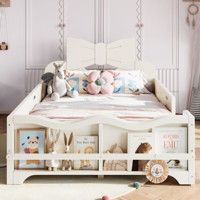 Cugwob Bowknot‑Cutout Kids Low Platform Bed image number 1