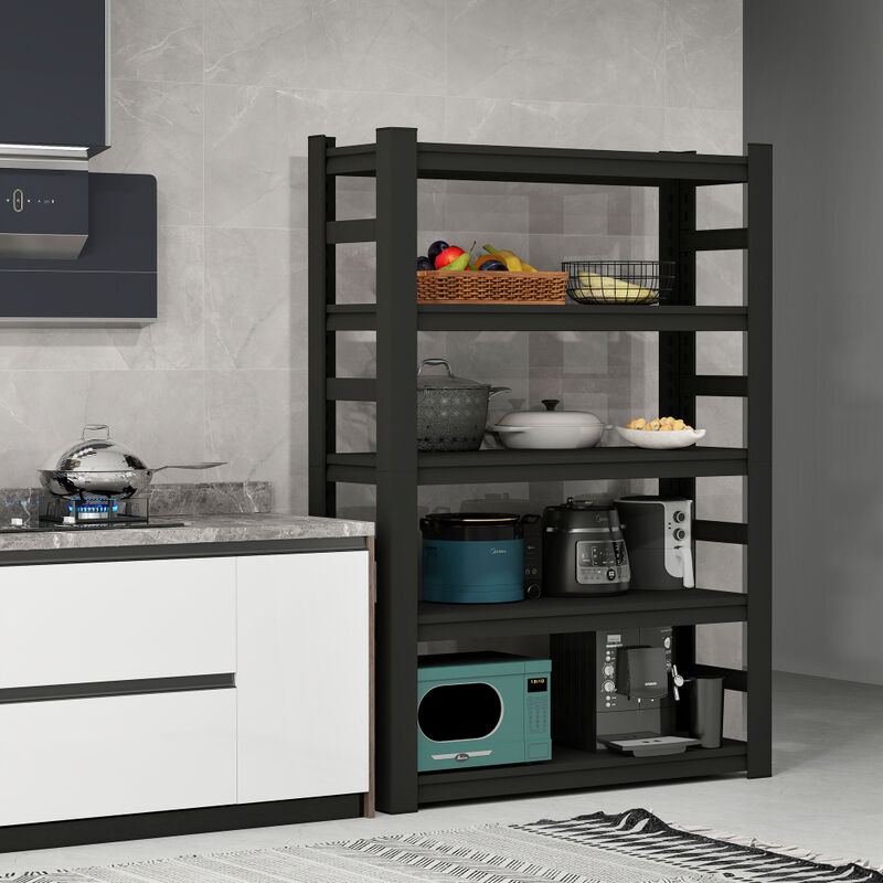 Heavy-Duty 5-Layer Adjustable Metal Storage Rack for Garage, Tool Room, or Shop