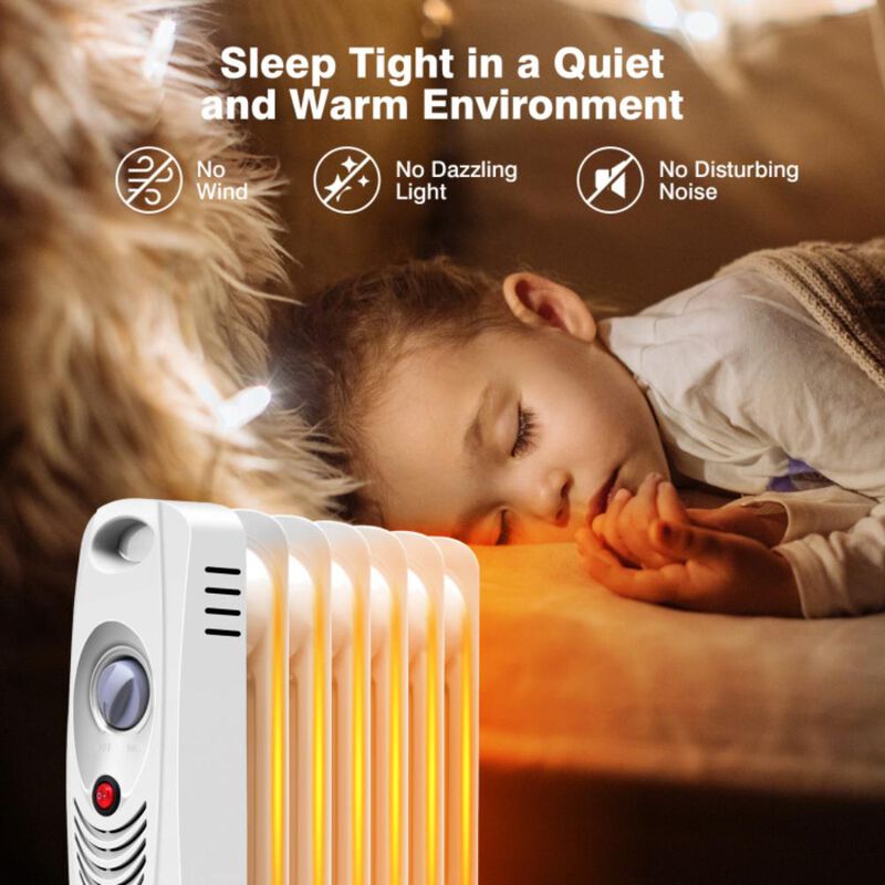 Costway 700 W Portable Mini Electric Oil-Filled Radiator Heater