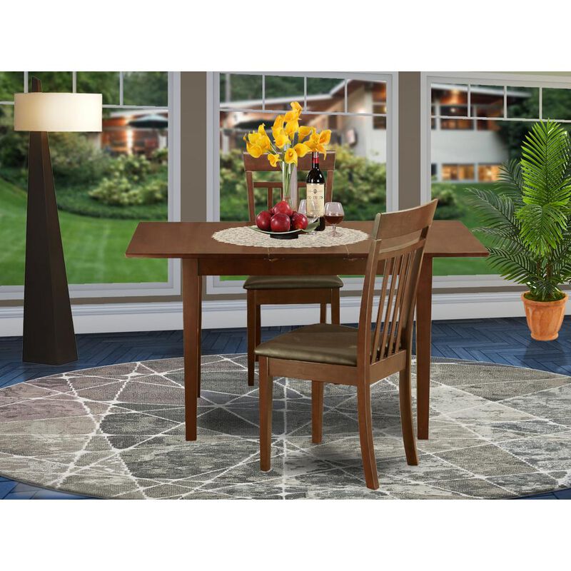 East West Furniture 3  Pc  small  Kitchen  Table  set  -  Table  with  Leaf  and  2  Kitchen  Chairs