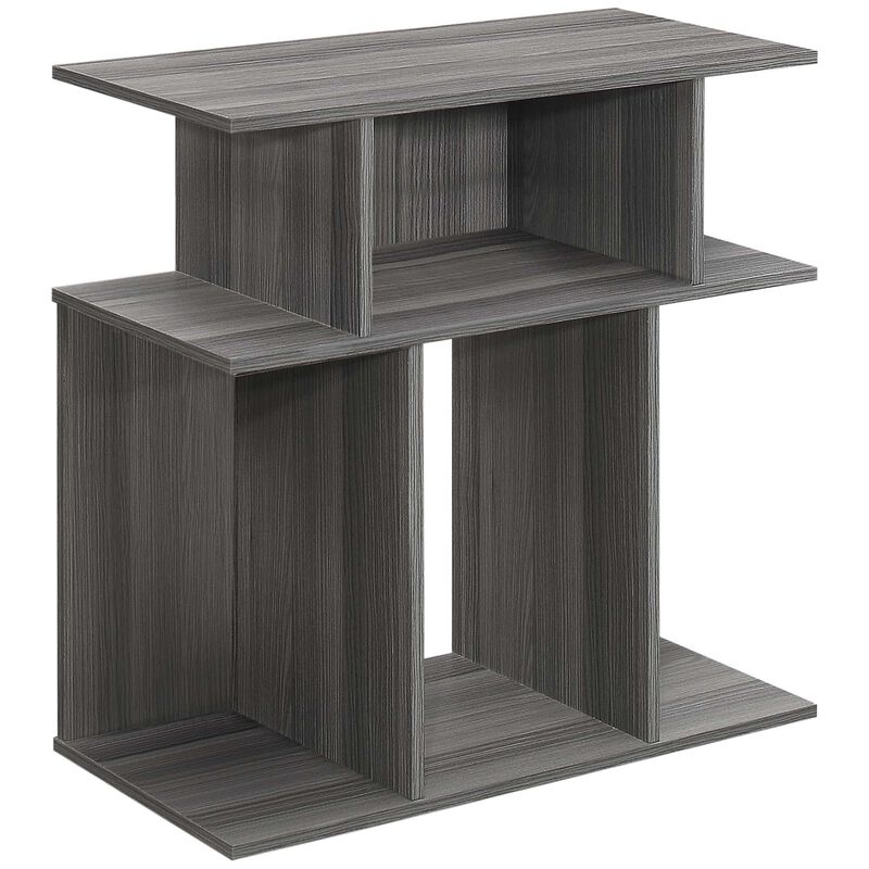 Wood Accent Table with 6 Open Storage Slots &ndash; Ideal for Books, Decor & More